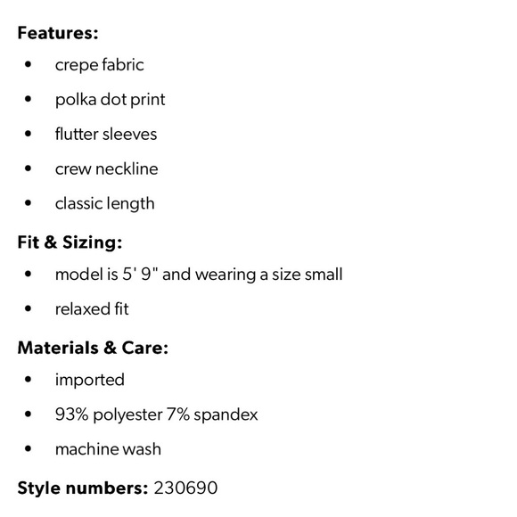 Maurices 24/7 XXL Charlotte Polka dot flutter sleeve - Picture 2 of 4